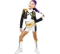 RUBIES COSTUME KPOP RUMI GOLD HYBRID per ragazza, ragazze, k-pop, Rumi, netflix, Top, giacca e pantaloncini, calze, licenza ufficiale Netflix, huntrix, carnevale, feste e cosplay. TAGLIA L