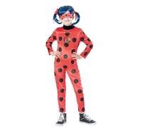 Rubies Costume Miraculous Ladybug Premium per Ragazze, Tuta in velluto a pois glitter e Maschera, Zag Ufficiale, per Carnevale, Compleanno, Natale e Halloween