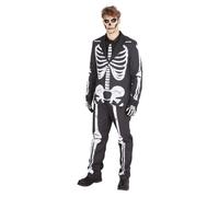 Rubies Costume Mortis Skull per uomo, Giacca con pantaloni, cravatta e guanti, Licenza Ufficiale, Scheletri, Scheletri per Halloween, Carnevale e feste