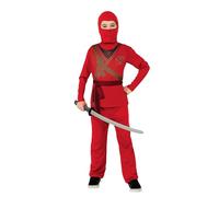 Rubies Costume Ninja Skull Rosso per bambino e bambina, Pantaloni, camicia stampata con cappuccio e cintura, Licenza Ufficiale per cumpleanno, feste, cosplay e Carnevale