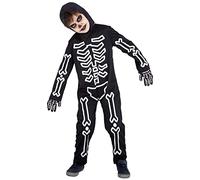 Rubies Costume Ossa Glow in Dark per bambino e bambina, Tuta, guanti e capello, Costumi Scheletro per Halloween, Carnevale, Cosplay