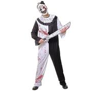 RUBIES Costume Pagliaccio Spietato per adulti, Tuta e maschera con mini capello, Ufficiale Rubies per Halloween, Carnevale, Feste, Cosplay