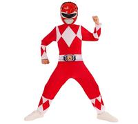 Rubies Costume Power Ranger Rosso MGM Classic per bambino e bambina, Tuta e maschera, Licenza Ufficiale Power Rangers per Carnevale, feste e cosplay