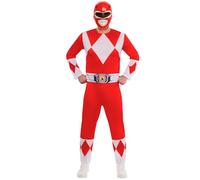 Adulti Potenza Ranger Mighty Morphin Rosso Ranger Costume Ufficiale + Maschera