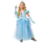 Rubies Costume Principessa Blue Princess per bambina, abito da principessa blu con organza, Tiara e guanti, originale, ideale per Halloween, Natale, carnevale e compleanno