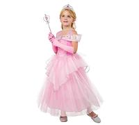 Rubies Costume Principessa Pink Princess per bambina, vestito da principessa rosa con organza, Tiara e guanti, originale, ideale per Halloween, Natale, carnevale e compleanno