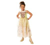 Rubie's, Costume Principessa Tiana Disney per Bambina, Comprende Corpetto e Gonna Brillantinata Rosa e Oro, M (3011135-6)