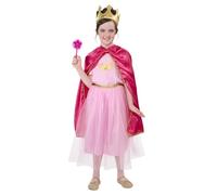 RUBIES COSTUME REGINA FANTASIA INFANTILE per la ragazza, taglia XXS, mantello con cappuccio, corona, t-shirt, gonna lunga, bacchetta, per Carnevale, Natale, feste e Cosplay