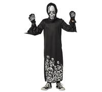 RUBIES Costume Scheletro raccapricciante Glow In Dark per bambini, Tuta con cappuccio e guanti, ufficiale Rubies per Halloween, carnevale, compleanni e feste