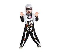 Rubies Costume Scheletto Candy per bambini e bambine, Jumpsuit con dettagli stampati e maschera, orifinali halloween, carnevale e compleanno