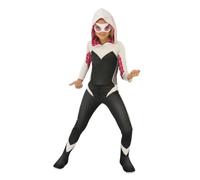 Rubies Costume Spider Gwen Classic per bambina, Tuta stampata con cappucio, copristivali e maschera, Ufficiale Marvel per Carnevale, Halloween, Cosplay e Natale
