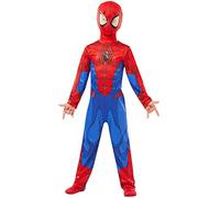 Rubies Costume Spiderman Classico per ragazzi e ragazza, Tuta stampata, copriscarpe e maschera, Oficiale Marvel per Carnevale, Halloween, Natale e cumpleanno