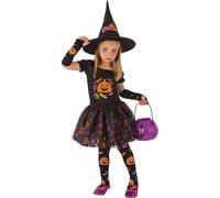 Rubies Costume Strega Candy per Bambina Vestito Stampato Maniche Calze e Capello