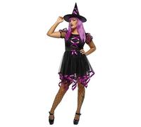 RUBIES Costume Strega Cuca per donna, Vestito e capello, Neo Rosa, Ufficiale Rubies per Halloween, Carnevale, Feste e cosplay