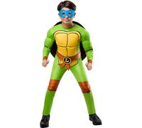 Rubies Costume Tartaruga Ninja 4 in 1 per bambini e bambine, Tuta con guscio, 4 antifaccia e 4 cinture con logo, licenza ufficiale Ninja Turtles per Carnevale, Halloween, feste e compleanni