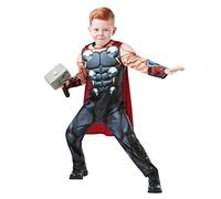 Rubies Costume Thor Deluxe per bambino e bambina, Tuta stampata, maschera e mart