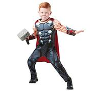 Rubies Costume Thor Deluxe per bambino e bambina, Tuta stampata, maschera e martello dei foam, Licenza Ufficiale Marvel per Carnevale, Cumpleanno, Feste