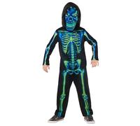 Rubie's Costume ufficiale da scheletro verde neon per bambini, taglia 7-8 anni