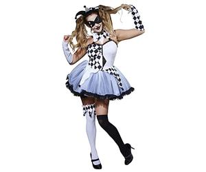 Rubie's Costume ufficiale Jesterella per Halloween, costume da circo, da donna, Blu, 000-00