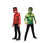 Rubies Costume ufficiale Marvel Hulk reversibile con top e maschere, per bambini, taglia 3-4 anni