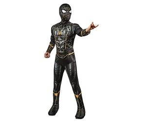 Rubies Costume ufficiale Marvel Spider-Man No Way Home Deluxe per bambini, vestito nero e oro, costume da supereroe per bambini, taglia S, per Halloween