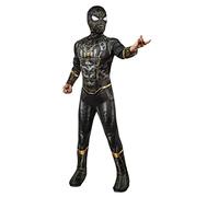 Rubie's Costume ufficiale Marvel Spider-Man No Way Home Deluxe per ragazzi, nero e oro, costume da supereroe per bambini, nero e oro, taglia M, Halloween