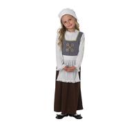 Rubie's Costume ufficiale Tudor Girl per ragazze, grigio, bianco, marrone, S