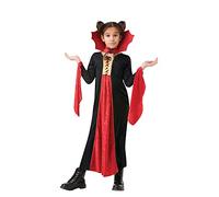 Rubies Costume Vampiressa Gotica Rossa per ragazzi, Abito e collo rialzato, Oficiale Rubies per halloween, carnevale e cumpleanno