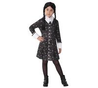 COSTUME BAMBINA Abito Classico Wednesday Mercoledi Addams Halloween Carnevale