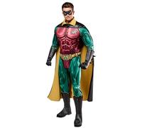 Rubie's DC Comics Batman Forever Deluxe Robin Costume Tuta con Mantello e Maschera per Gli Occhi, M