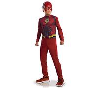 RUBIE'S DC ufficiale - THE FLASH - Costume per bambini entry-level Flash Justice League, taglia 7-8 anni. Costume ufficiale con tuta e maschera in PVC