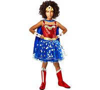 Rubies DC Wonder Woman - Tutù da bambina con mantello e diadema, taglia M