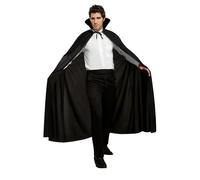 Rubies Fancy Dress Costume - Full Length Cape Black - One Size, One Size, Black