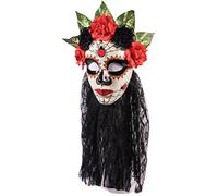 Rubies Forum Novelties Women's Day Of The Dead Senora Lace Mask, Black, One Size