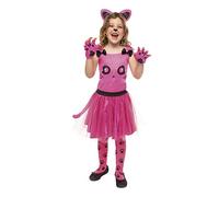 Rubies Gattino rosa Tutu per ragazze, Top, diadema, guanti, tutù, collant, ufficiale, carnevale, Natale, compleanno, feste e Halloween, L (8-10 anni)