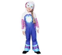 Rubies Ghost Spider Glow in Dark Preschool Costume per ragazze, Jumpsuit, copristivali e maschera, Ufficiale Marvel per carnevale, Natale, compleanno, feste e Halloween.