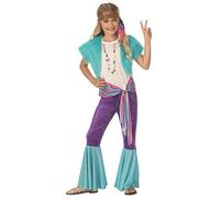 Costume Da Ragazza Hippy Groovy Elegante Anni '60 '70 Per Bambini