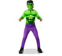 RUBIES - HULK - Marvel ufficiale - Costume da supereroe per bambini, ingresso di gamma, taglia 5-6 anni. Costume con tuta e maschera in PVC- Compleanno, Carnevale