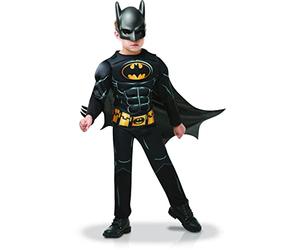 Rubies-I-300002OHS - Costume di lusso Batman 80 anni, nero e giallo, per bambini, unisex, 3-4