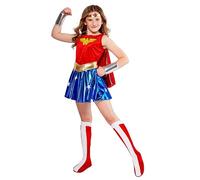 Rubie's Official DC Wonder Woman Deluxe Girls Costume, Kids Fancy Dress Super He