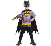 Rubies Kit Costume Batman per bambini, Top e mascheracon mantello, Licenza Ufficiale Warner Bros DC Comics, Taglia 4-6 anni per a Carnevale, festa, e Natale