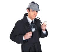 Kit detective Sherlock Holmes Cappello tubo Lente d'ingrandimento zampa di gallina Cap Costume