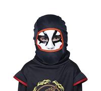 Rubies Maschera Ninja con cappuccio per bambino, maschera bianca attaccata al cappuccio, originale, ideale per Halloween, Natale, Carnevale e Compleanno.