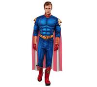 Rubie's Costume Homelander Deluxe – petto muscoloso, mantello e guanti – Ufficiale The Boys – Uomo