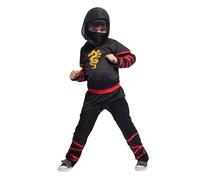 Rubies Ninja Glow In Dark Costume per ragazzi e ragazze, camicia pantaloni e cappuccio con copertura facciale, per Carnevale, compleanno