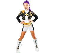 RUBIES COSTUME KPOP RUMI GOLD CLASSIC, per ragazza, ragazze, k-pop, Rumi, netflix, Top, giacca e pantaloncini, licenza ufficiale Netflix, demon hunters, huntrix, carnevale, feste e cosplay. TAGLIA S
