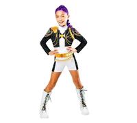 RUBIES COSTUME KPOP RUMI GOLD CLASSIC, per ragazza, ragazze, k-pop, Rumi, netflix, Top, giacca e pantaloncini, licenza ufficiale Netflix, demon hunters, huntrix, carnevale, feste e cosplay. TAGLIA M
