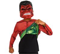 Rubie's Official Marvel Hulk Reversible Top and Masks, Kids Superhero Fancy Dres