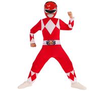 Rubies Costume Power Ranger Rosso MGM Classic per bambino e bambina, Tuta e maschera, Licenza Ufficiale Power Rangers per Carnevale, feste e cosplay