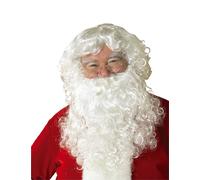 Rubies Parrucca da Babbo Natale con barba per adulto, Parrucca con barba e baffi in bianco, Taglia unica, Rubini Ufficiali per Natale, Eventi Natalizi, Feste, Carnevale